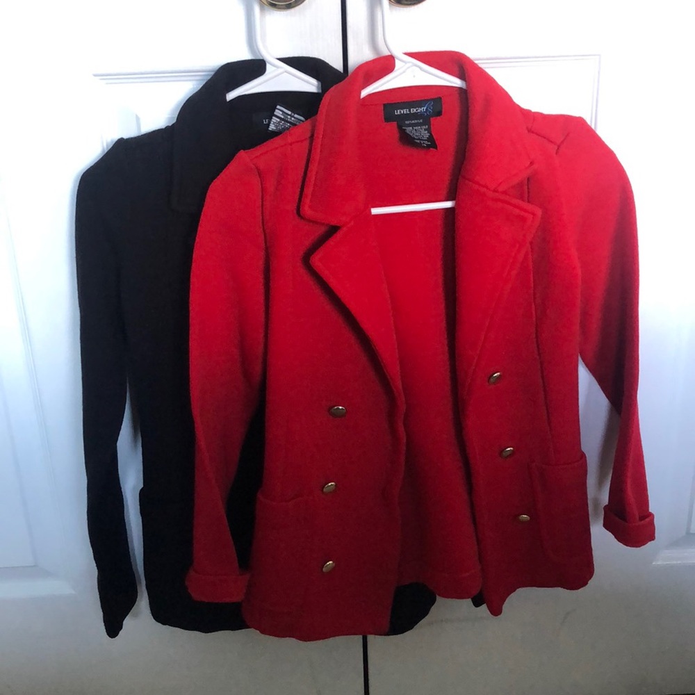 Black and Red Blazer Set